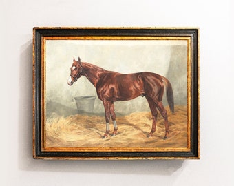 Vintage Horse Painting, Animal Oil Paintings, Horse Oil Painting, Horse Art, Horse Lover Gifts / P802