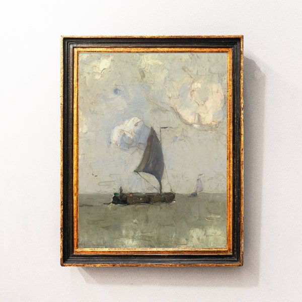 Sailboat Painting, Seascape Painting, Sailboat Print, Sea Landscape, Coastal Print / P794