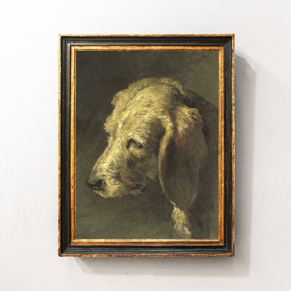 Dog Vintage Portrait, Dog Painting, Pet Portrait, Animal Painting, Wall Art / P288