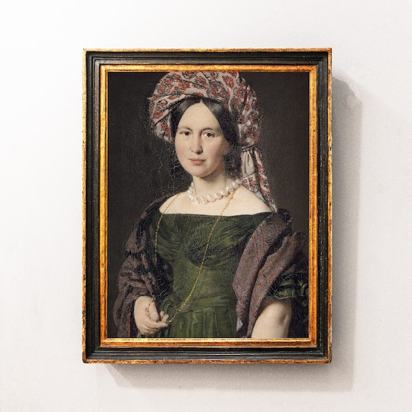Woman Portrait, Painting of Woman, Antique Portrait, Woman Painting, Vintage Art / P143