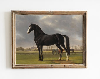 Horse Painting, Equestrian Painting, Horse Portrait, Equestrian Print, Vintage Art / P189