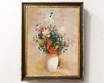 Vase of Flowers, Flowers Still Life, Flowers Painting, Still Life Print, French Country Decor / P627