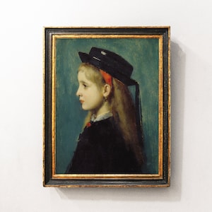 Little Girl Portrait, Vintage Portrait, Painting of Girl, Nursery Print, Vintage Art, Vintage Print / P85