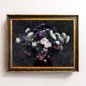 Flowers Painting, Flower Still Life, Chrysanthemums Still Life, Floral Painting, Floral Art Print, Bedroom Wall Decor / P762