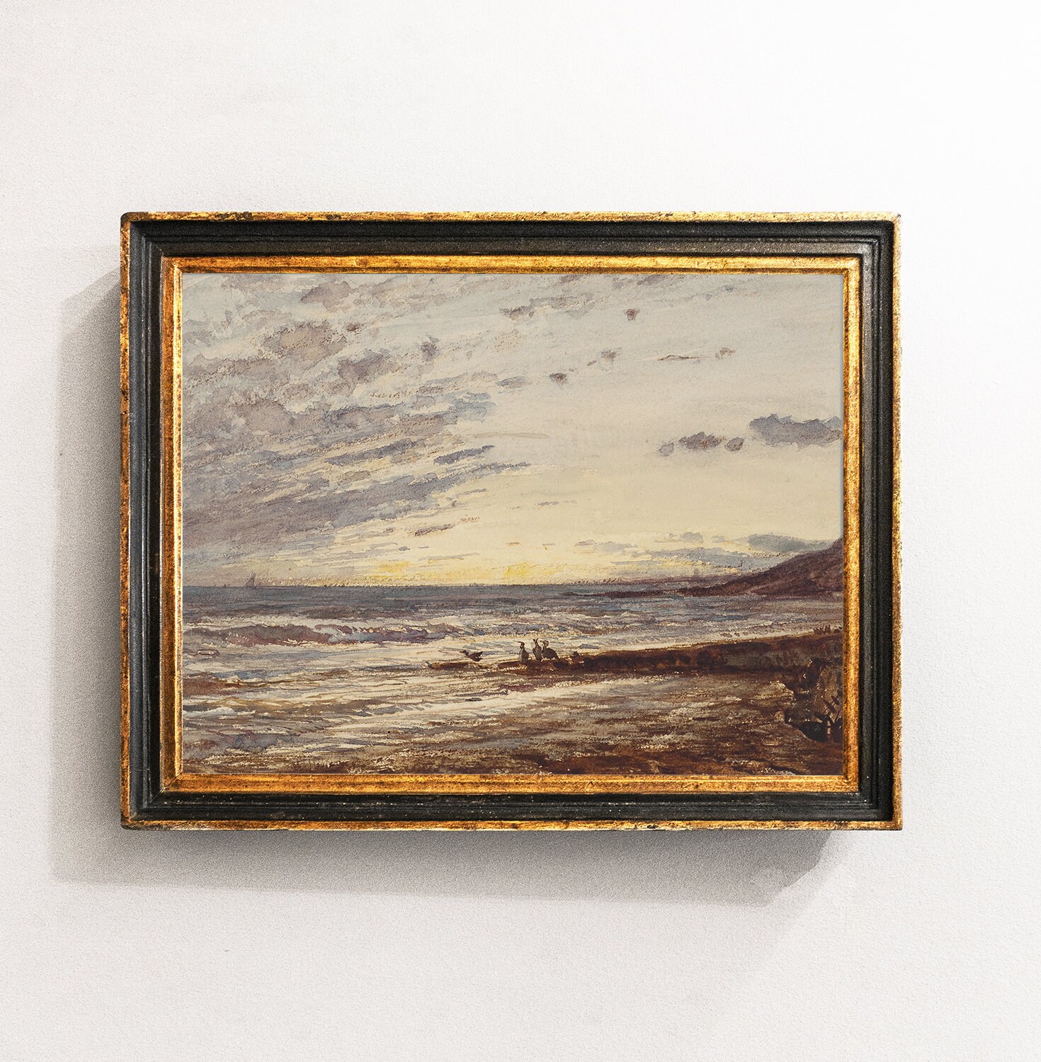 Seascape Watercolor Seaside Painting Seascape Print Coastal | Etsy