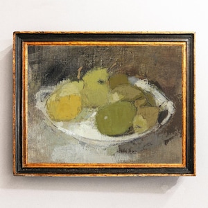 Pears Print, Pears Vintage Painting, Moody Pear Wall Art, Kitchen Art, Farmhouse Decor / P894