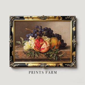 Pomegranate Painting, Fruits Still Life, Kitchen Wall Art/ P223