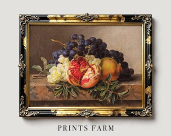 Pomegranate Painting, Fruits Still Life, Kitchen Wall Art/ P223