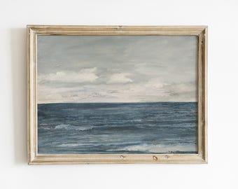 Seascape Watercolor, Seascape Painting, Sea Landscape, Beach Decor, Coastal Decor / P245