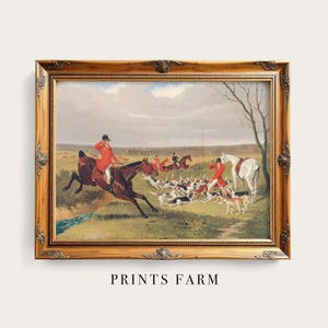 Fox Hunt Art Print, Equestrian Decor / P326