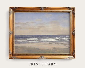Beach Landscape Print, Seascape Painting, Coastal Decor / P469
