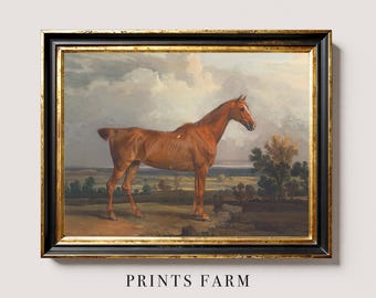 Equestrian Painting, Horse Portrait, Farmhouse Decor Print
