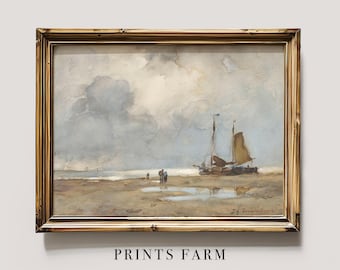 Seascape Painting, Watercolor Landscape, Beach House Decor / P13