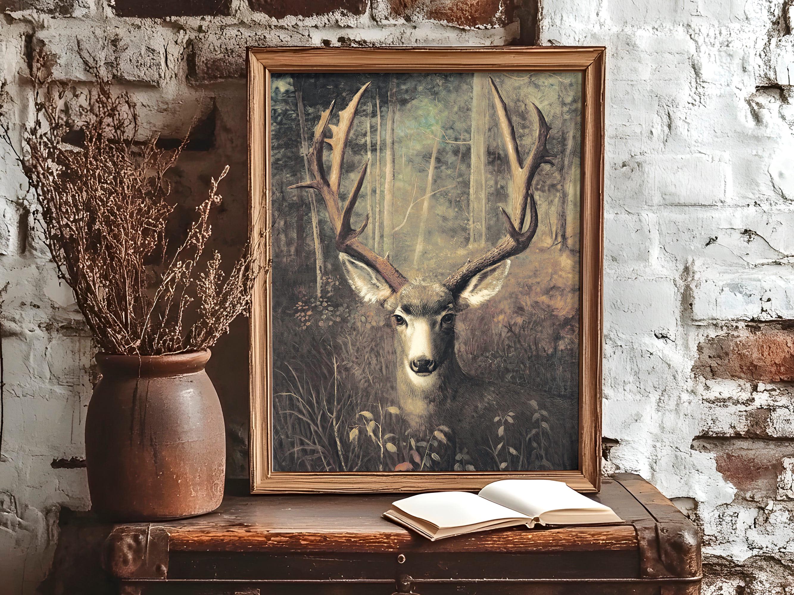 Vintage Deer Print, Cabin Wall Art, Hunting Decor / P665 - Etsy