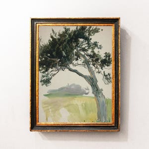 Country Landscape, Meadow Trees, Trees Landscape, Watercolor Landscape, Farmhouse Decor, Farmhouse Art / P828