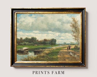 Country Landscape, Cottagecore Print, Farmhouse Decor / P133