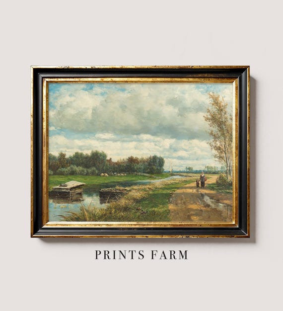 Country Landscape, Cottagecore Print, Farmhouse Decor / P133