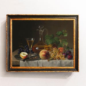 Peaches Still Life, Peaches Painting, Fruits Vintage Print, Kitchen Decor, Vintage Art / P167