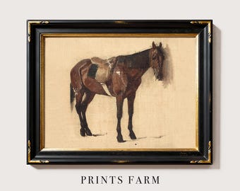 Equestrian Art Print, Horse Painting, Farmhouse Wall Decor / P867