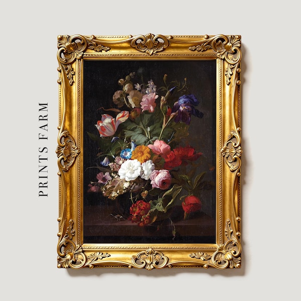 Roses Still Life Painting, Vintage Floral Print / P10