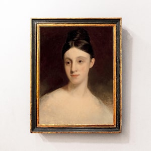 Woman Portrait, Girl Portrait, Vintage Oil Painting, Vintage Print, Victorian Wall Art / P742