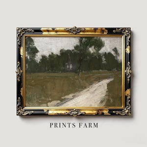 Country Road Print, Muted Landscape Art, Rustic Wall Decor / P763