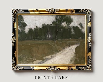 Country Road Print, Muted Landscape Art, Rustic Wall Decor / P763