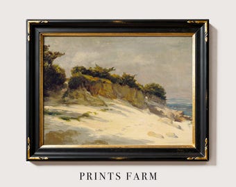 Seascape Print, Sand Dunes Landscape, Coastal Decor / P253
