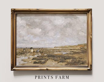 Seascape Painting, Coastal Art Print, Beach House Decor / P363