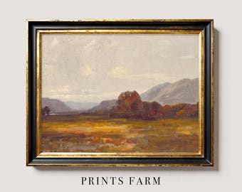 Tableau champêtre, impression d'art prairie, décoration Cottagecore / P404