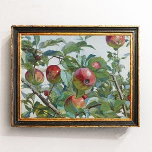 Apples Still Life, Fruits Painting, Antique Painting, Vintage Print, Kitchen Decor, Vintage Art / P557