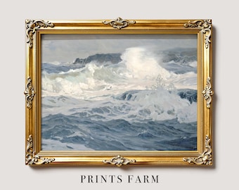 Seascape Art Print, Ocean Wave Painting, Coastal Decor