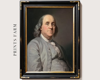 Benjamin Franklin Portrait, American President, Historical Print / P688