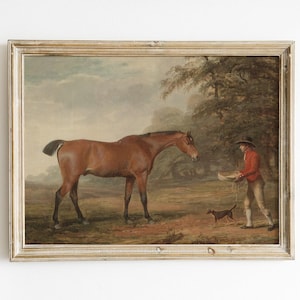 Horse Antique Painting, Equestrian Painting, Horse Vintage Print, Farmhouse Decor, Mailed Print / P122