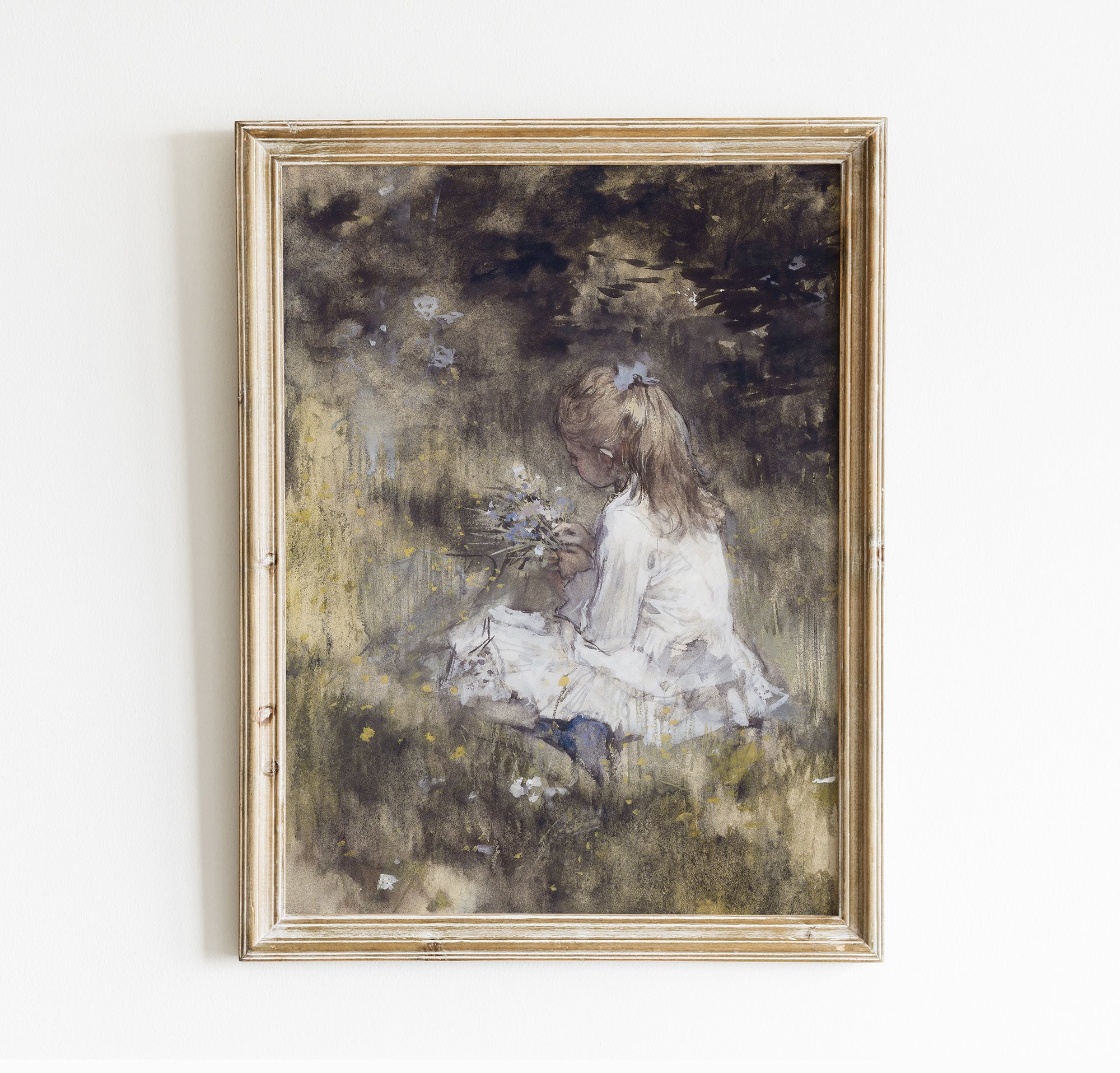 Little Girl Portrait Girl Painting Vintage Painting Woman Etsy