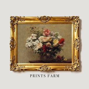 Roses Still Life Print, Flowers Painting, Vintage Floral Art, Kitchen Decor / P14