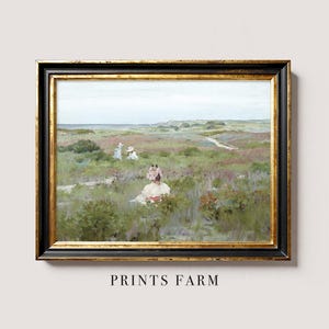 Countryside Painting, Summer Landscape, English Country Print, Cottagecore Decor / P654