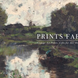 Countryside Painting, River Landscape Print, Rustic Farmhouse Art / P432 image 9