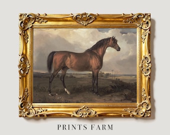 Horse Painting, Equestrian Print, Farmhouse Decor / P114