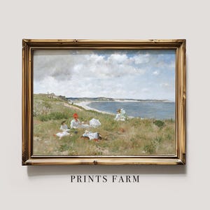 Seascape Painting, Summer Art Print, Bay Landscape, Coastal Decor / P645