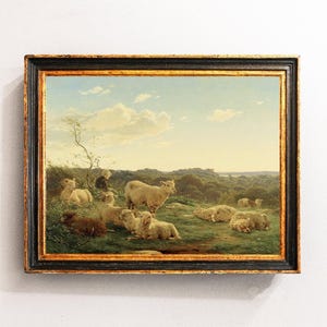 Sheep Painting, Fine Art, Sheep Print, Farmhouse Art, Countryside Oil Painting, Cottage Print / P746