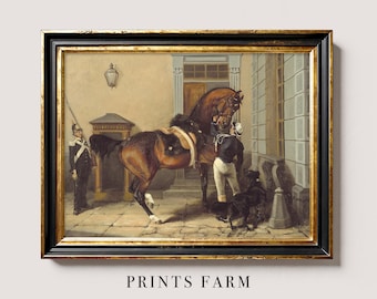 Equestrian Art Print, Horse Painting, Farmhouse Decor / P391