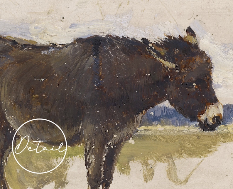 Farm Animal Painting Donkey Painting Donkey Print Donkey Study Nursery Decor P320