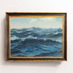 Vintage Ocean Painting: Coastal Seascape Art Print