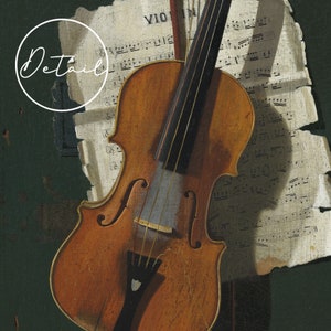 Violin Painting, Violin Still Life, Musician Print, Still Life Painting, Gift for Musician, Vintage Art / P227 image 4