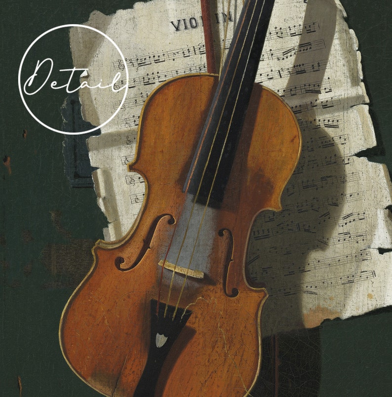 Violin Painting, Violin Still Life, Musician Print, Still Life Painting, Gift for Musician, Vintage Art / P227 image 4