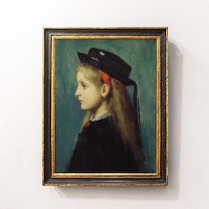 Little Girl Portrait, Vintage Portrait, Painting of Girl, Nursery Print, Vintage Art, Vintage Print / P85
