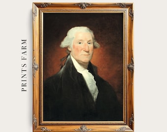 George Washington Portrait Print, US President Painting / P650