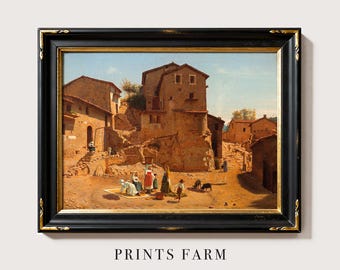 Cottage Landscape Print, Cottagecore Decor / P244