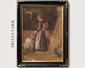 Farmhouse Painting, Country Scene Print / P117